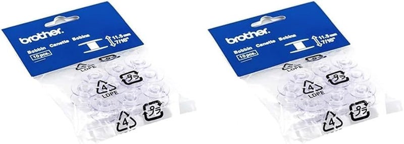 Brother Sewing and Embroidery Bobbins 20-Pack, SA156, Clear - Image 1